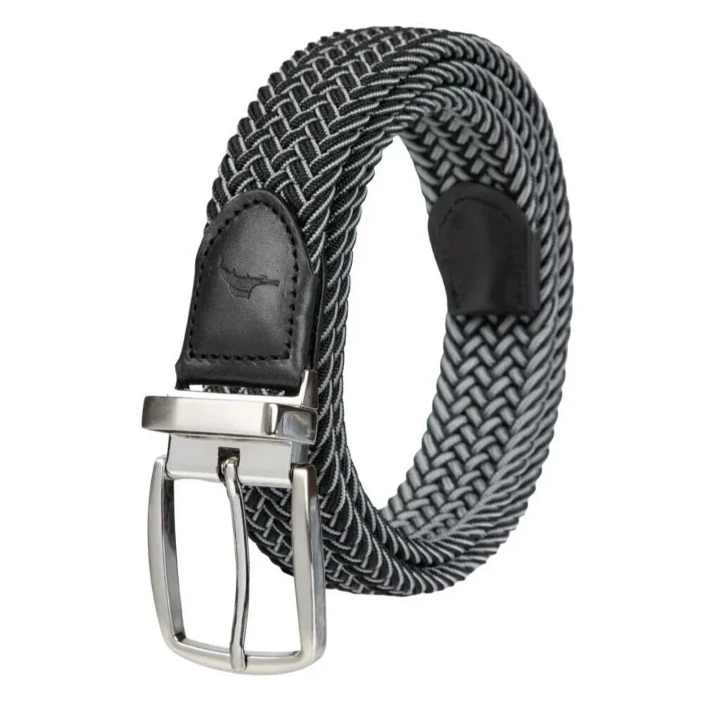 Tommy Bahama Men's L/XL Revertible Stretch Braided Belt Leather Trim i1789